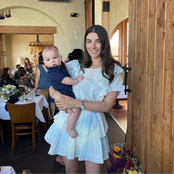 Loveshackfancy Natasha Dress in Lily Pond Hand Dye - Picture 4 of 5